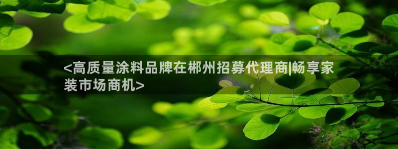 江苏和记餐饮有限公司：<高质量涂料品牌在郴州招募代理商|畅享家
装市场商机>